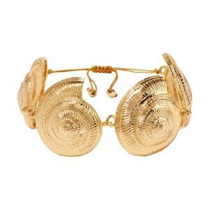 TOHUM *Concha* gold plated large shell statement bracelet